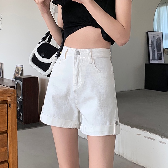 Quần short nữ kaki phong cách Ullzang lưng cao, ống rộng có Bigsize lên tới 70kg (KKN)
