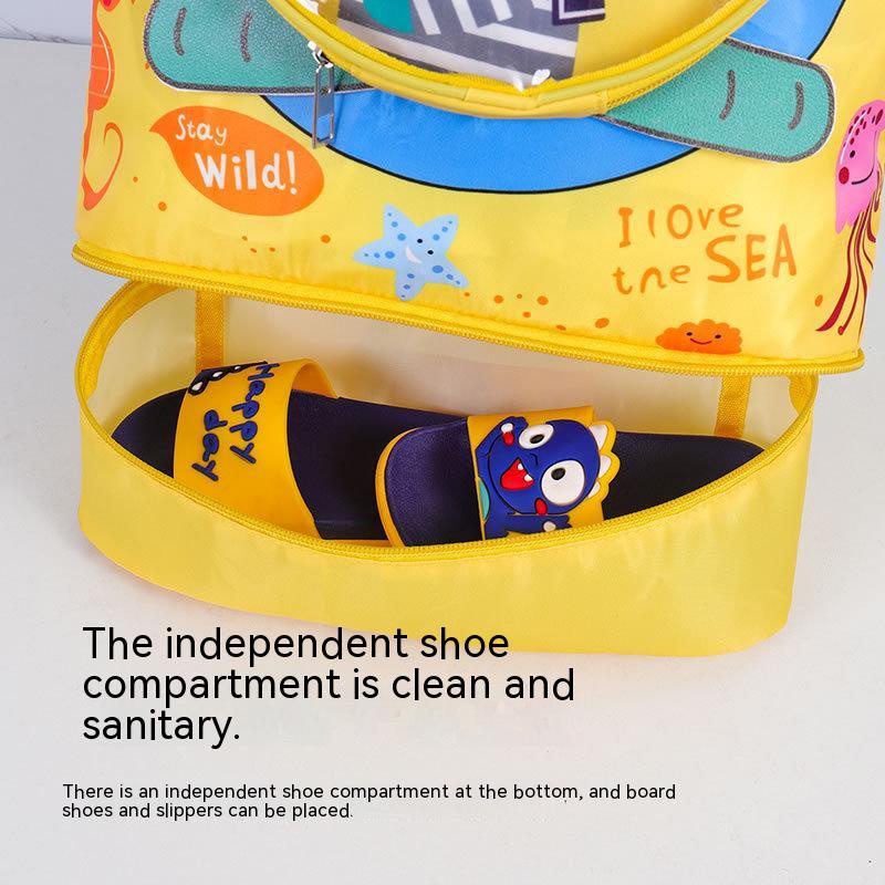 Balo Hai Lớp Chống Thấm Nước Họa Tiết Hoạt Hình Dễ Thương Cho Học Sinh