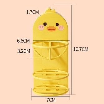 [Hàng mới về] Giá đỡ bông phấn trang điểm gắn tường hình vịt hoạt hình nhỏ gọn