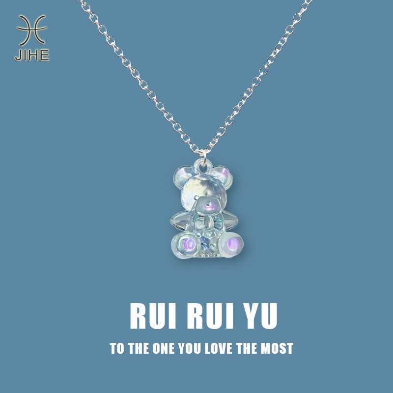 【JIHE】Vòng cổ Phối Mặt Hình Gấu Bằng Acrylic Dễ Thương