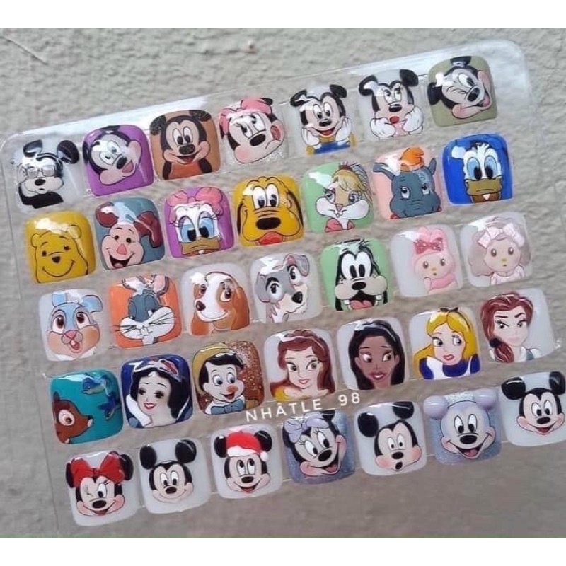 Vỉ móng mẫu phom vuông tập sơn  - vỉ móng form vuông vẽ hoạt hình chuyên dụng nail 🎀💝