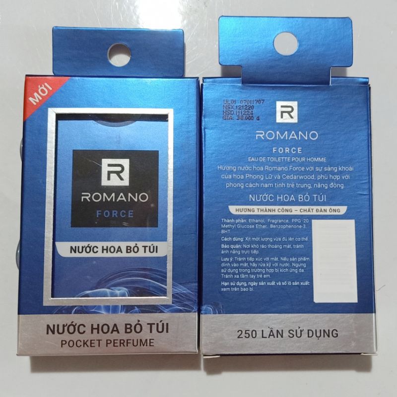 (5 MÙI) Nước hoa Romano cao cấp dành cho nam 18ml