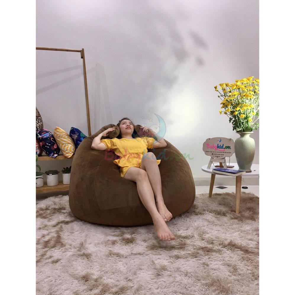 Vỏ ghế lười size XL, chất liệu nhung hình gấu các màu . ko lót xốp