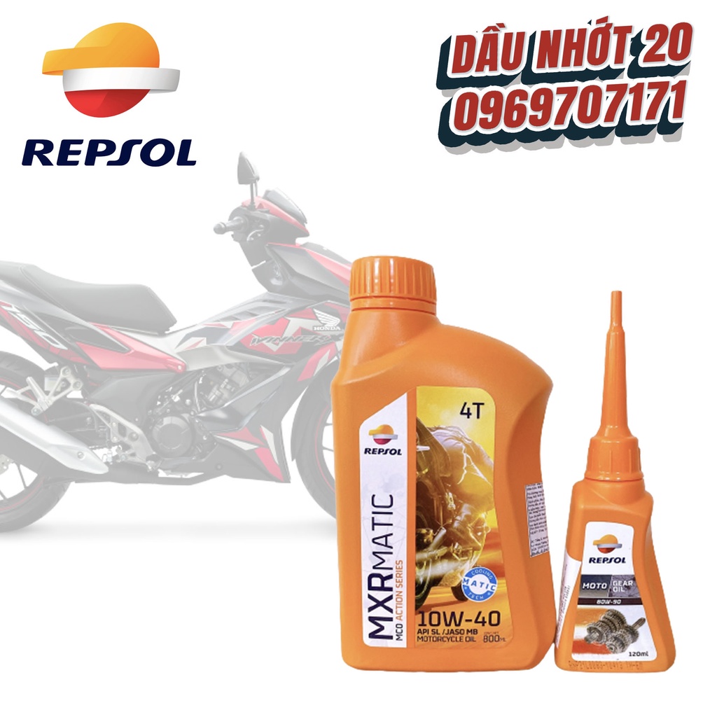 COMBO Nhớt Xe Tay Ga Repsol Matic 10W40 Và Nhớt Lap Hộp Số Repsol 120m