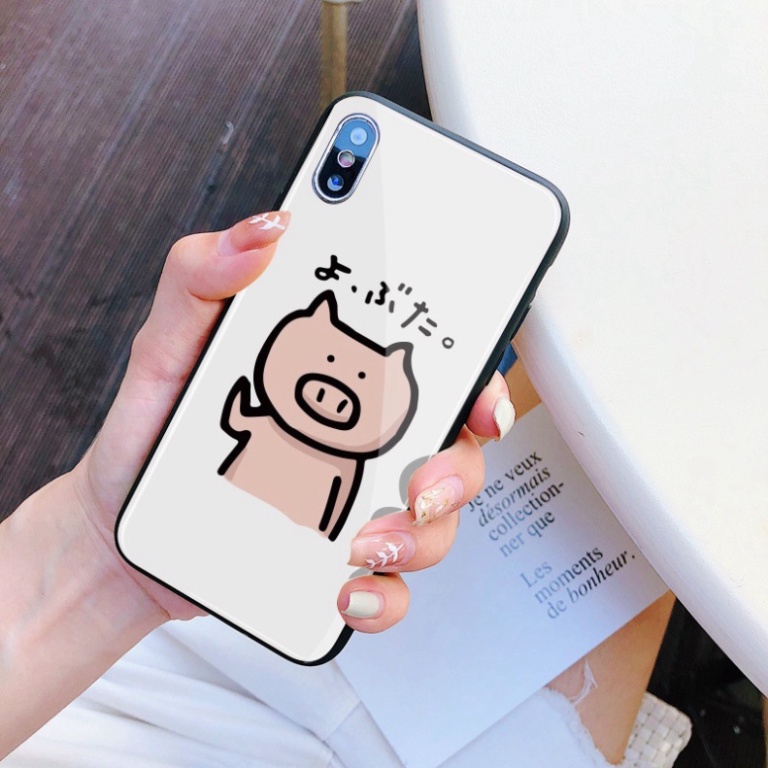 Ốp lưng iphone 6, 7, 8 Plus, X, XS, XR, XSMAX, 11, 11PRO, 11 PROMAX, 12, 13 PROMAX HEO DƠ TAY DỂ THƯƠNG BẰNG KÍNH PKVN