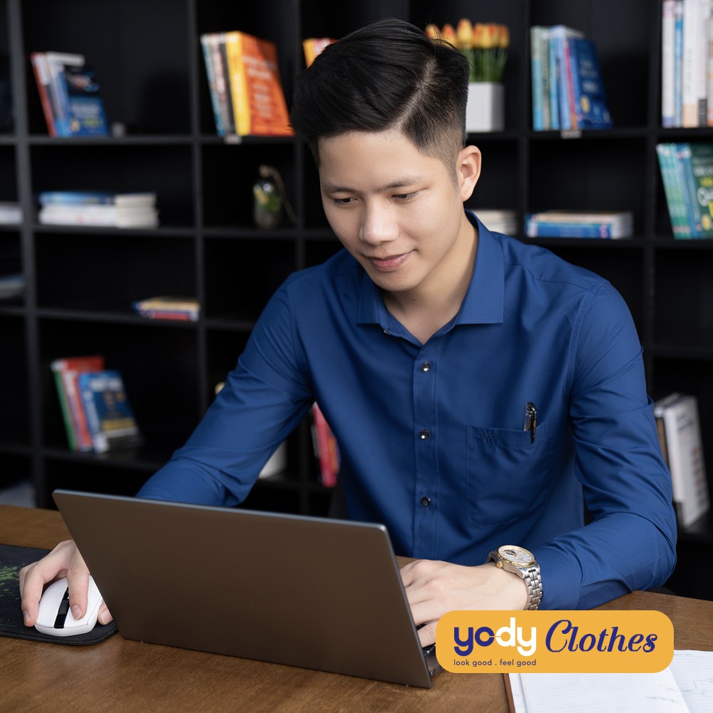 [Mã WABRYD221 giảm 10% đơn 250K] Áo sơ mi nam dài tay YODY có túi chất lụa nến cao cấp dáng ôm slimfit SPM4005 | BigBuy360 - bigbuy360.vn