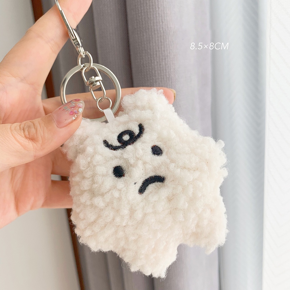 Móc khóa mặt hình gấu vải lông hoạt hình phong cách Hàn Quốc đáng yêu