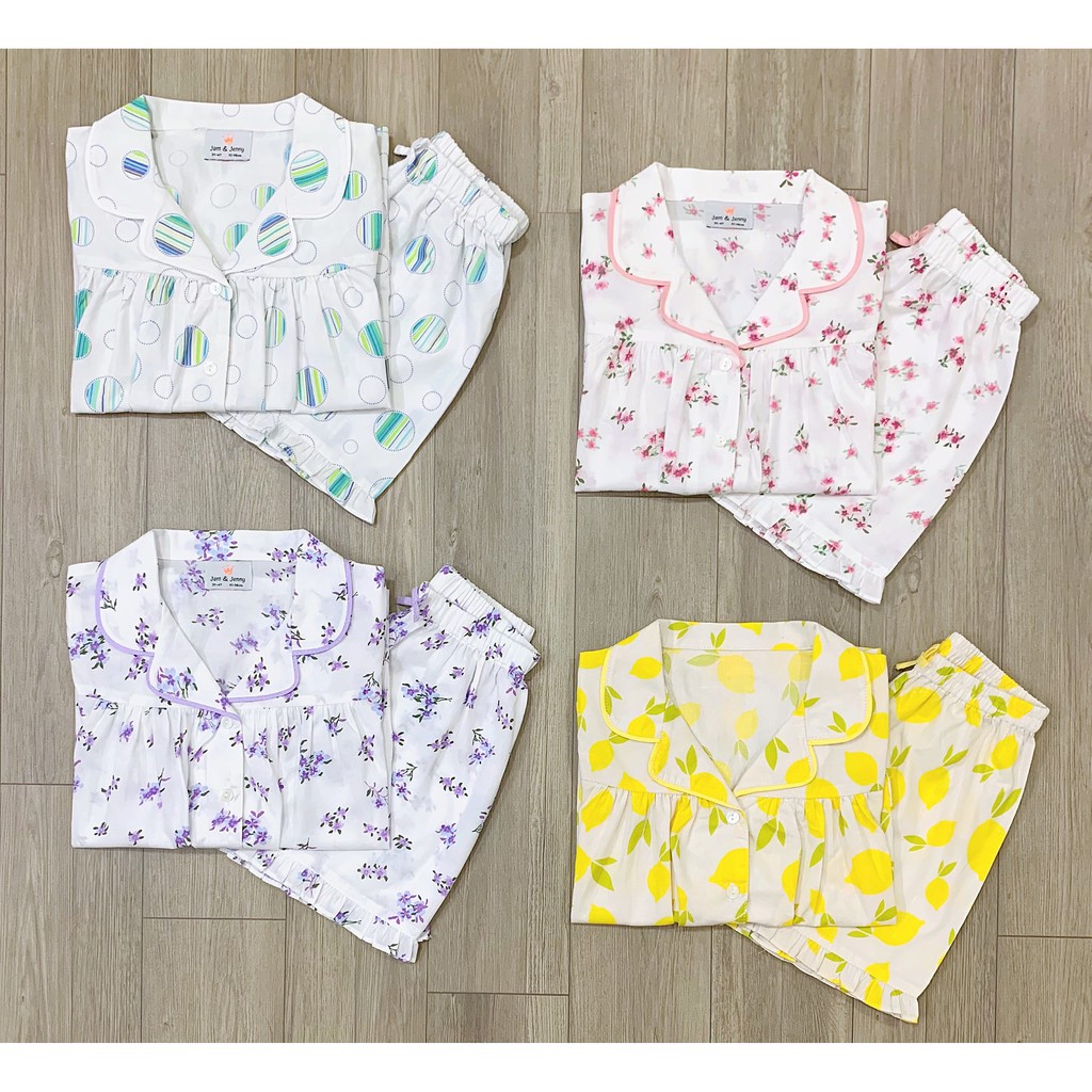 Bộ pijama cotton lụa cao cấp cho bé gái