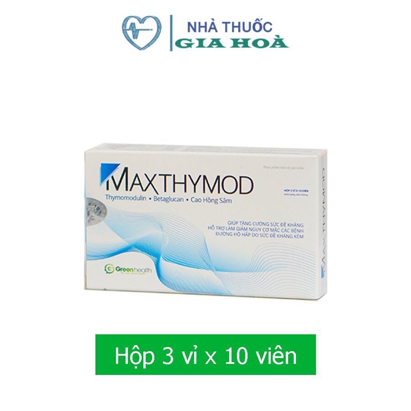 Maxthymod - Viên uống tăng cường đề kháng, bảo vệ sức khoẻ, giảm các triệu chứng về đường hô hấp