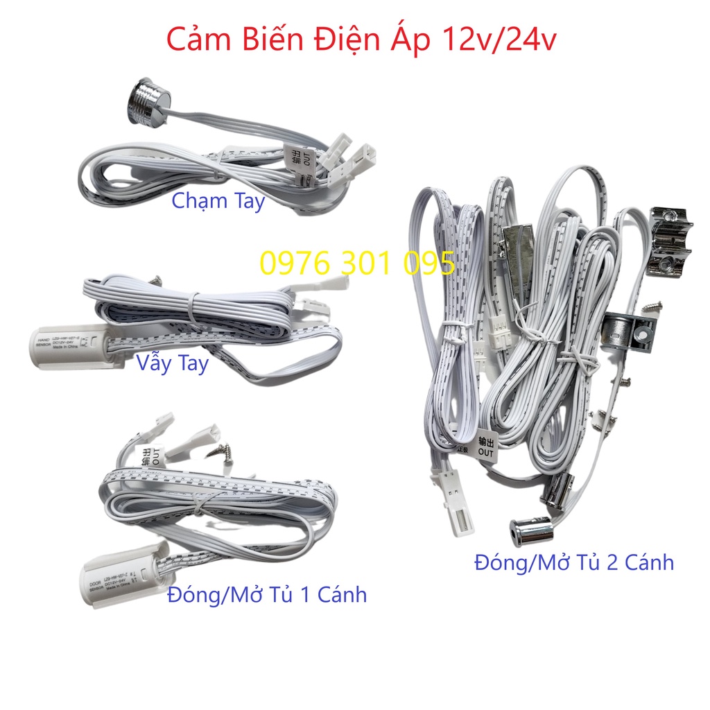 Cảm Biến Vẫy Tay, Chạm Tay, Đóng Tủ, Chuyển Động Bật Đèn Tủ Bếp, Tủ Quần Áo, Trang Điểm 12v/24v
