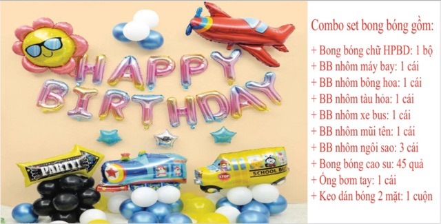 HCM - Set bong bóng trang trí sinh nhật cho bé