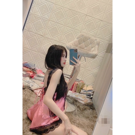 Set phi lụa ngủ đùi ren hình thật | BigBuy360 - bigbuy360.vn