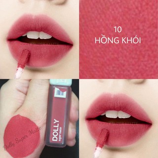Super son 2021 son kem lì dolly super matte không chì màu hồng khói
