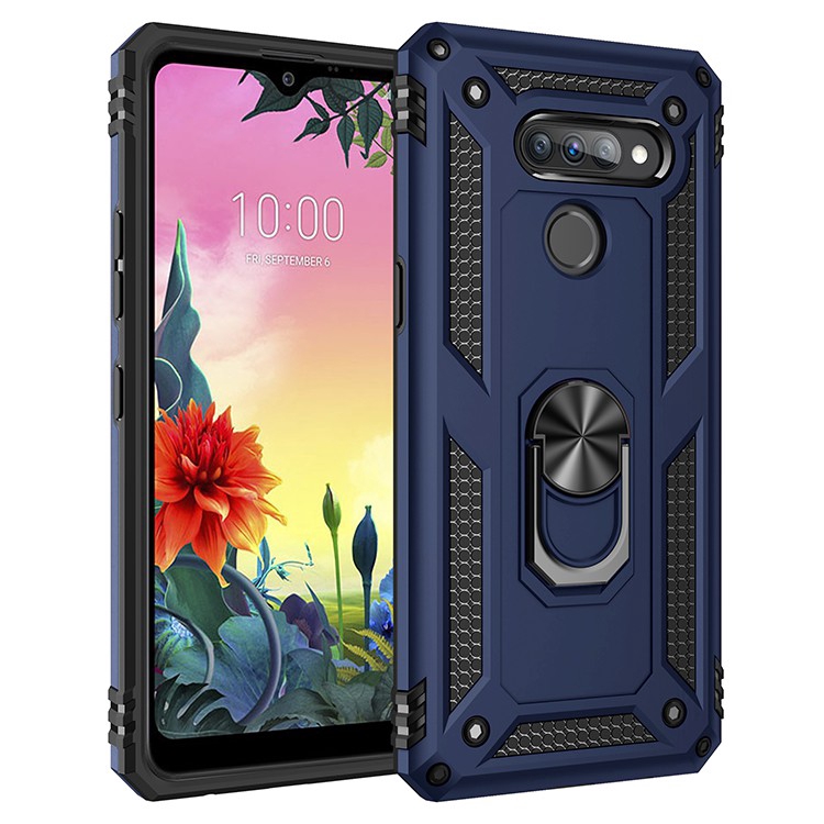 Ốp điện thoại kiểu giáp có vòng nhẫn từ tính cho LG K50 K50s K51 Q51 Q60