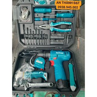 BỘ 81 MÓN MÁY KHOAN PIN 12V KÈM PHỤ KIỆN CHÍNH HÃNG TOTAL MODEL: THKTHP10812
