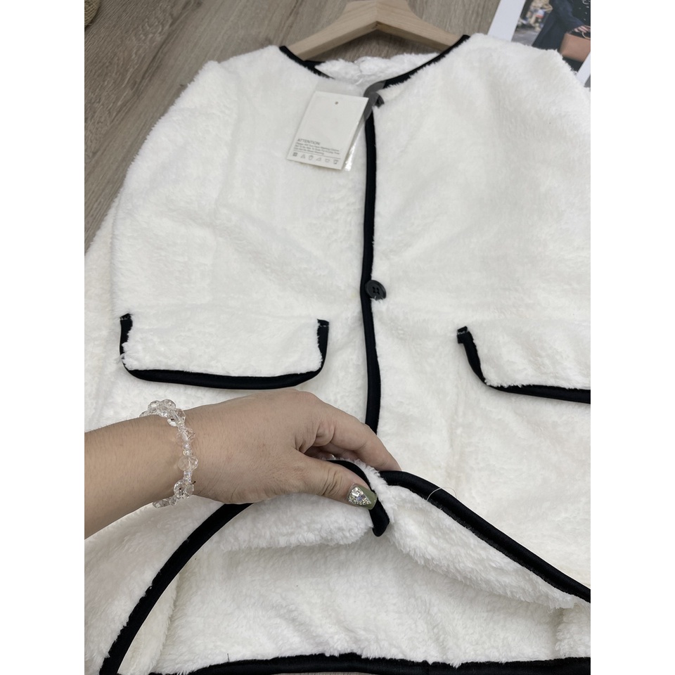 Áo khoác lông chạy viền túi hộp, chất lông cừu 2 mặt siêu dày đẹp mềm mại, lên dáng cực xinh (A01) CAO CẤP | BigBuy360 - bigbuy360.vn