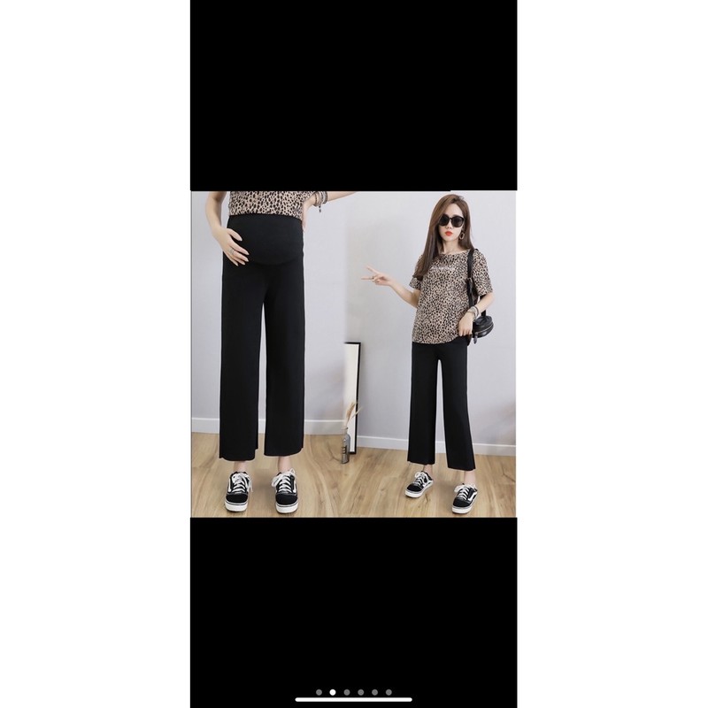 Quần bầu dài ống rộng, dáng suông có chun chỉnh bụng