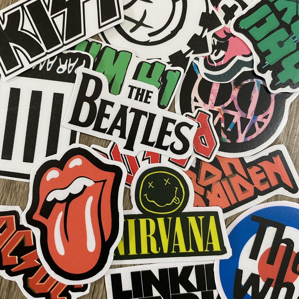 Nhãn Dán Tumblr Aesthetic Band Music Rock Cổ Điển Kiss Nirvana Ac Dc The Beatles The Beatles The Who Iron Maiden Coldplay Linkin Park Cho Laptop Notebook Miếng Dán Trang Trí Laptop Điện Thoại Dễ Thương