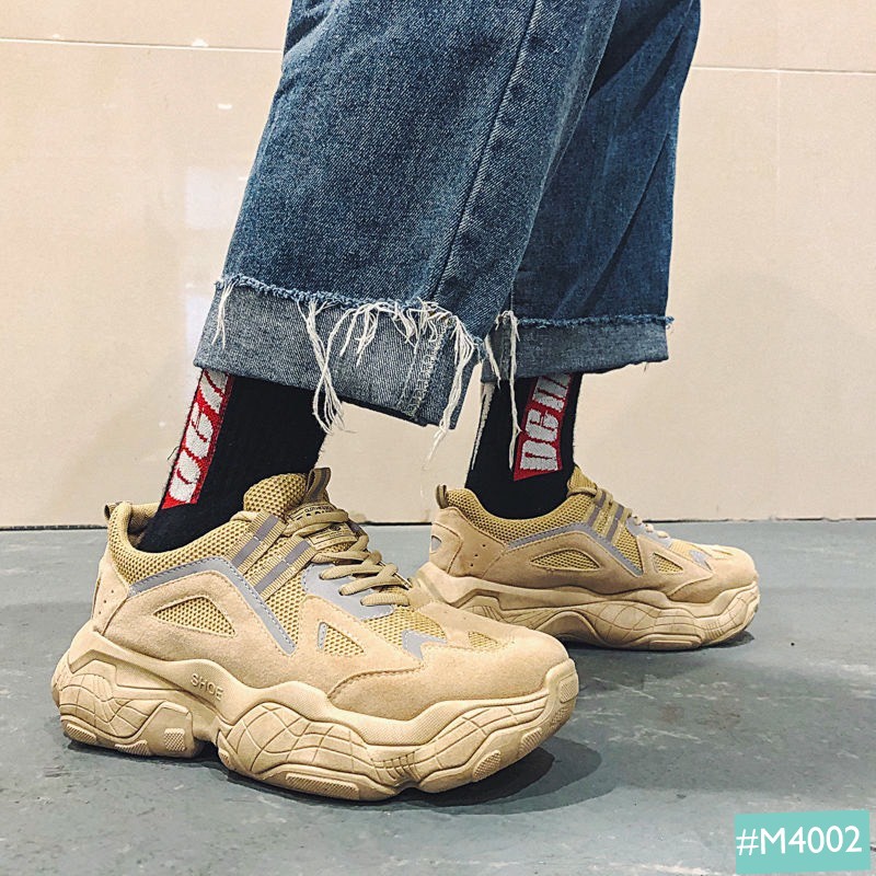 Giày Thể Thao  Nam Phản Quang MINSU Y500 M4002, Giày Sneaker Chunky Hàn Quốc Bata Táo Bạo, Phá Cách Tăng Chiều Cao 5cm