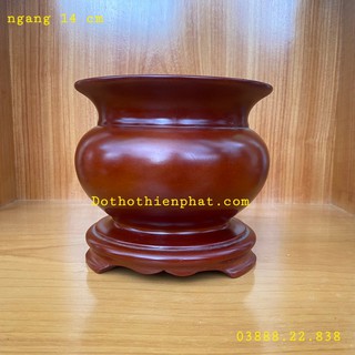 Bát nhang gỗ xà cừ đường kính 14 cm