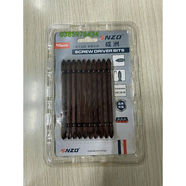 Set 1 vỉ 10 chiếc đầu bắt vít 4 cạnh dài 10cm, 15cm, 20cm loại tốt.