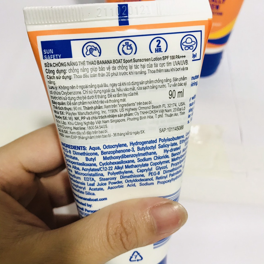 [USA] Kem chống nắng thể thao SPF100 - 90ml Banana Boat Sport