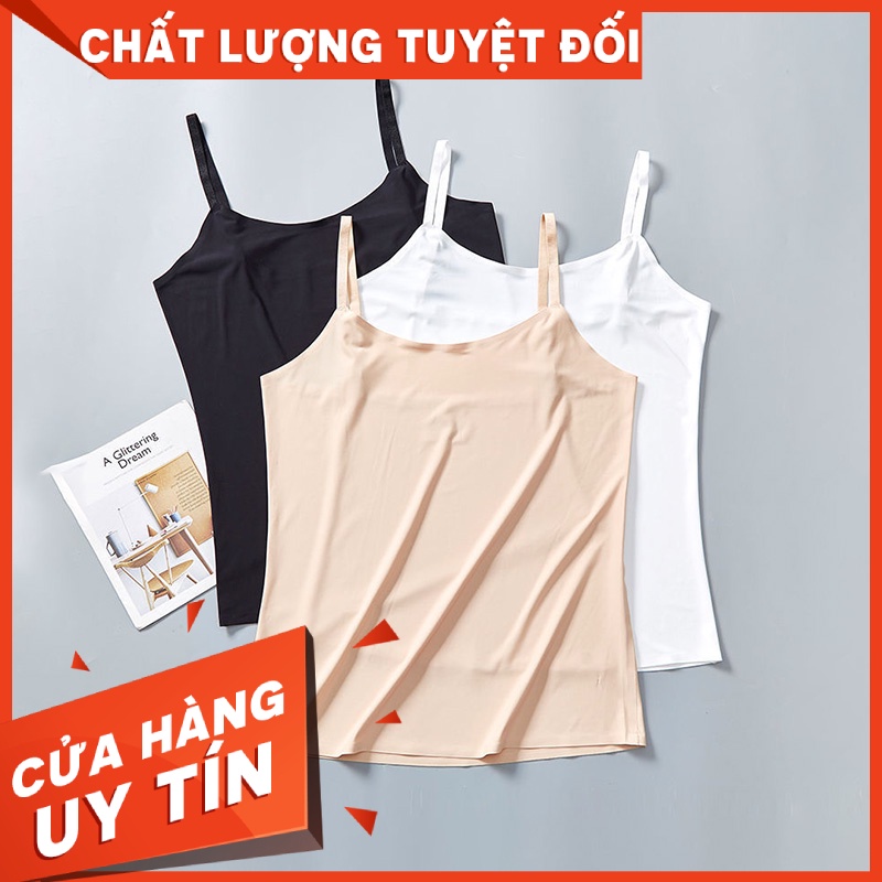Áo 2 dây vải su dáng dài thần thánh mát mịn dây vai điều chỉnh