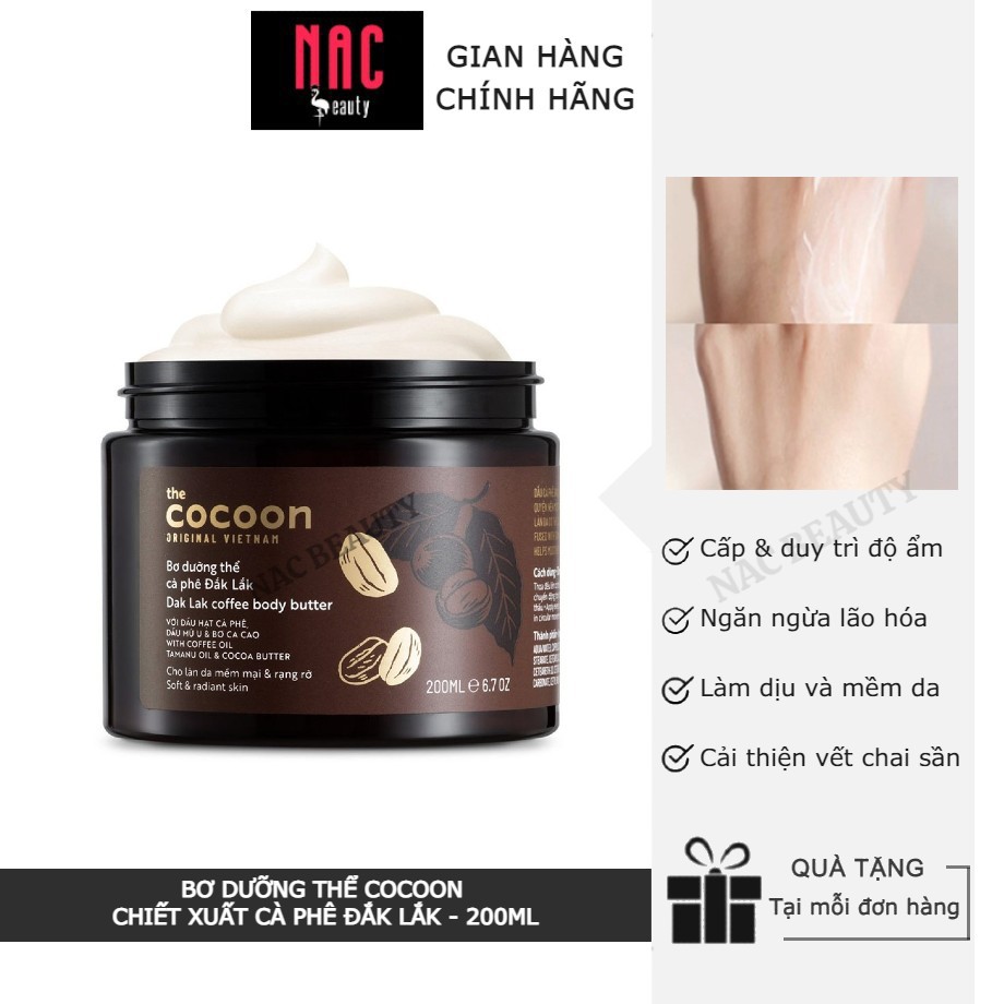 Bơ Dưỡng Thể Cocoon Chiết Xuất Cà Phê Đắk Lắk 200ml