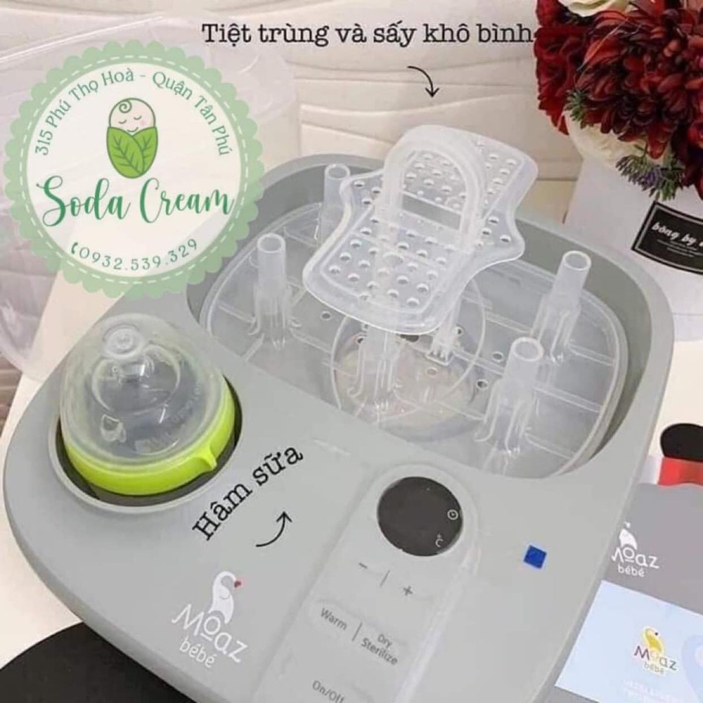 [CHÍNH HÃNG 1 ĐỔI 1] Máy hâm sữa, tiệt trùng sấy khô Moaz bebe MB-005 bảo hành 1 đổi 1 trong 12 tháng