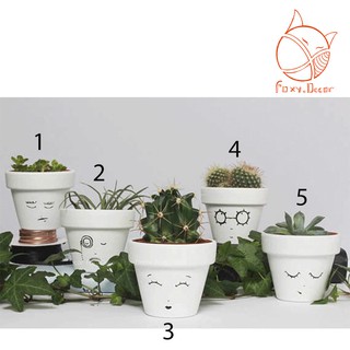 [🌵🌈Chậu đất nung vẽ biểu cảm đáng yêu gam màu Vintage - Hàng thiết kế🌈🌵] - nhận vẽ theo yêu cầu (sỉ - lẻ)