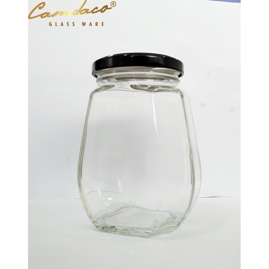 FREESHIP TOÀN QUỐC 50K -  Hũ Thủy Tinh Bát Giác 350ML Đựng Mật Ong Và Thực Phẩm Camdaglassco