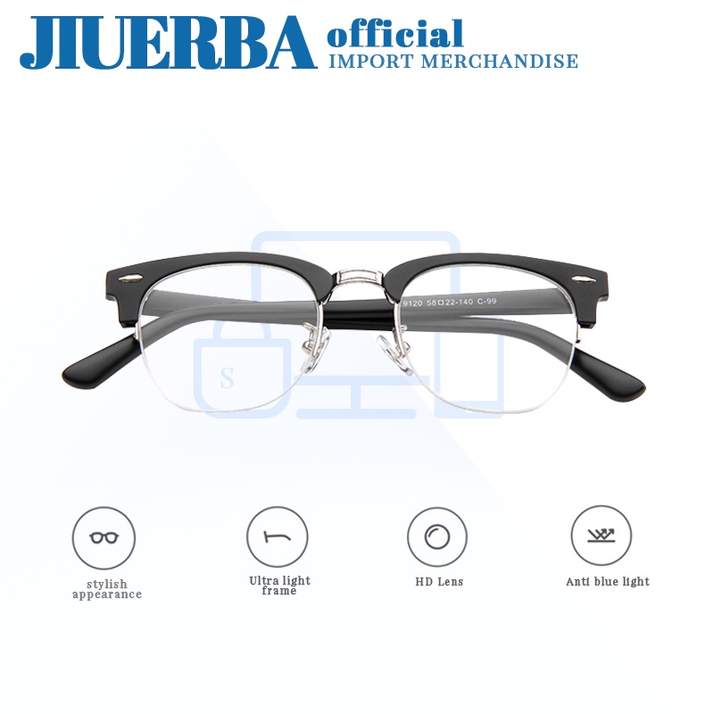 JIUERBA Kính TR90 Chống Tia UV400 Thời Trang Dành Cho Nam Nữ