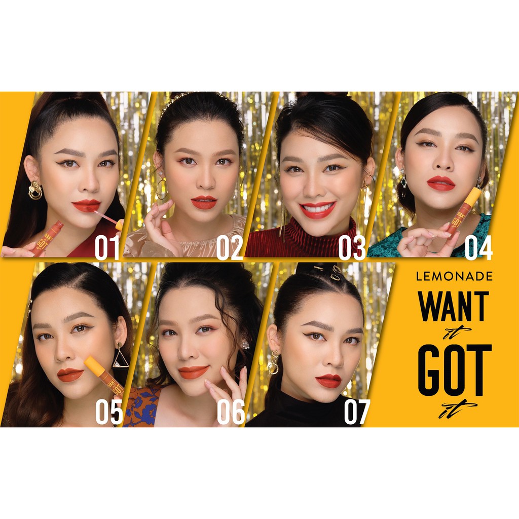 [Xả Lỗ]Son Kem Lì Nhẹ Môi Lemonade Want It Got It Lip cream 5g