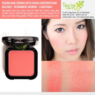 Phấn má hồng nhũ nhẹ NYX HD Blush - HDB05 Summer - Cam Đào