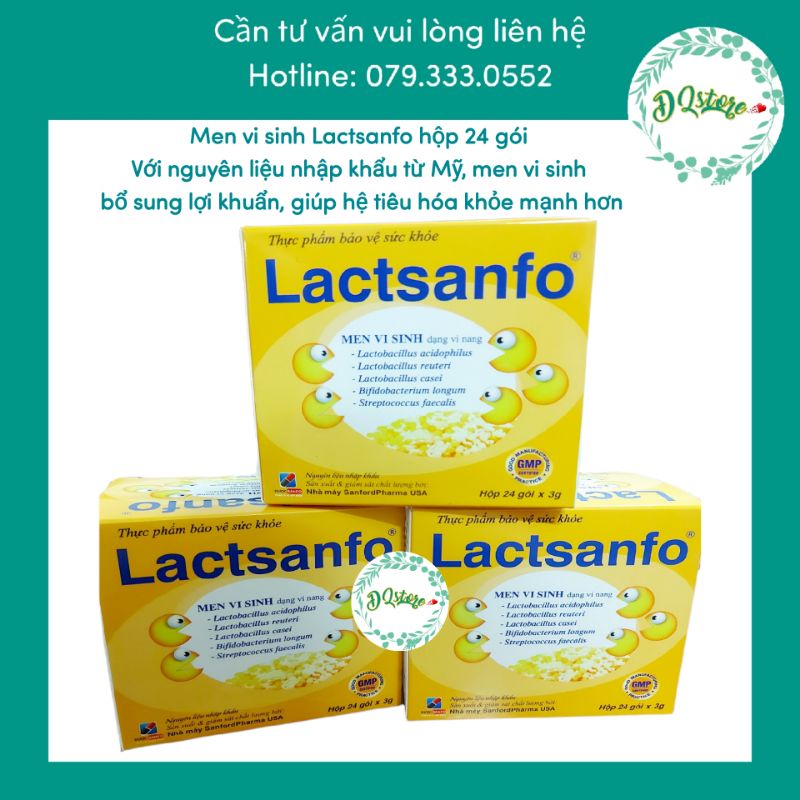 Lactsanfo - Men Vi Sinh Dạng Vi Nang Cho Người Rối Loạn Tiêu Hóa, Chướng Bụng, Đầy Hơi - Hộp 24 Gói