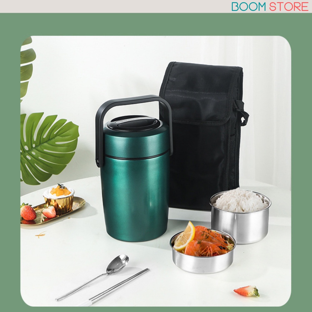 Hộp cơm giữ nhiệt inox 304 3 tầng 3 ngăn cao cấp Boom Store HC05