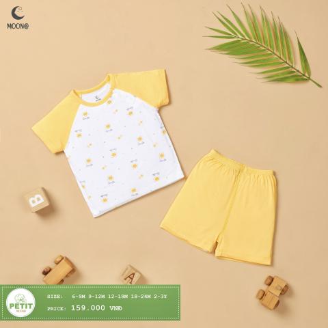 Bộ cài vai cộc tay petit họa tiết MOON cho bé