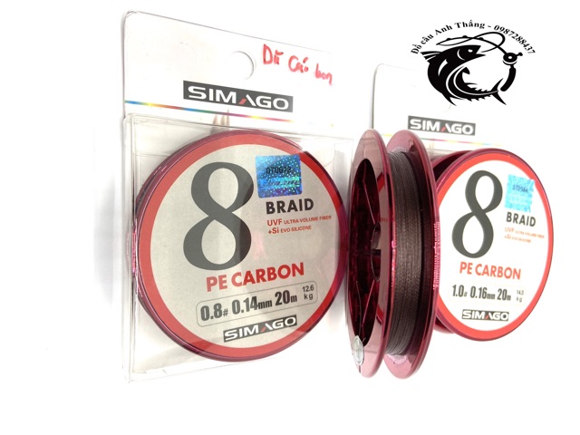 Dù buộc thẻo PE Carbon Simago 20m