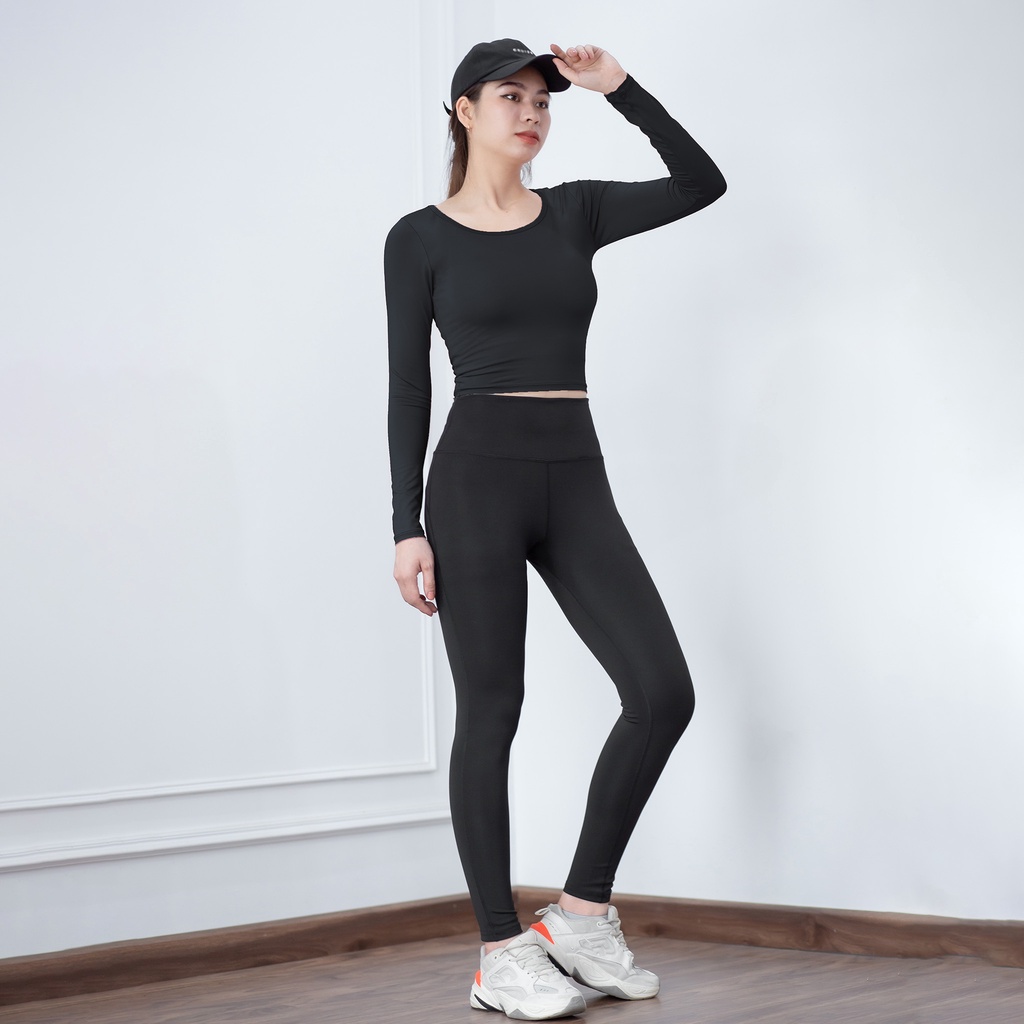 Bộ đồ tập (Genmax V3 dài - Croptop dài tay)  phù hợp Yoga, gym, đạp xe, dance