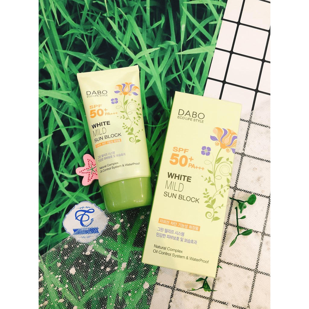 KEM CHỐNG NẮNG DABO WHITE MILD SUNBLOCK CREAM SPF50+