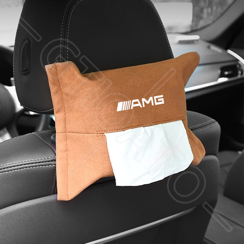 GTIOATO Cho AMG HộP ĐựNg GiấY ĂN Lưng Ghế Xe Hơi TúI Treo Đồ Sau Ghế Ô Tô Hộp Đựng Khăn Giấy Ô Tô HộP ĐựNg GiấY TrêN Xe Ô Tô TúI Treo Sau Ghế Ô Tô Phụ Kiện Xe Hơi Cho Mercedes Benz W124 W204 C300 GLC300 W212 S500 Benz AMG W205