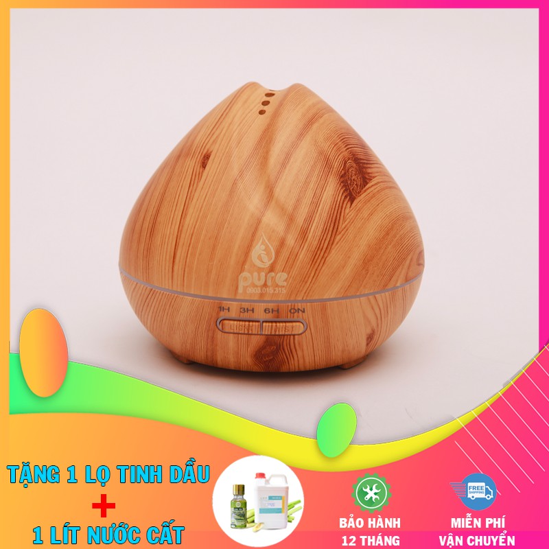 Máy xông tinh dầu Quả Đào Pure có điều khiển từ xa 400ml - Máy xông tinh dầu hiện đại - Nơi bán máy xông cao cấp