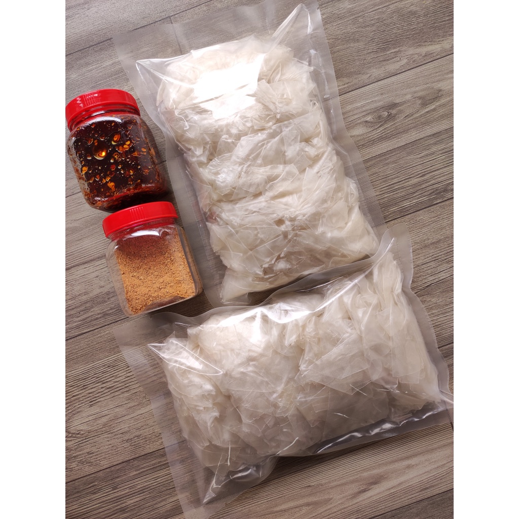 [1kg PSMN sa tế] | Combo 1kg bánh tráng phơi sương + 1 hủ muối nhuyễn + 1 hủ sa tế | Chợ Cô Thu