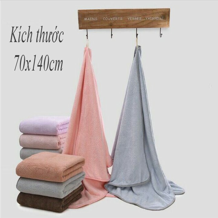Khăn Tắm Xuất Hàn Mềm Mịn Siêu Thấm Hút Size Lớn Kích Thước 70x140cm Phụ Kiện Phòng Tắm