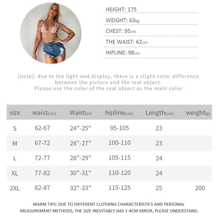DUNEA Quần short denim lưng cao quyến rũ thời trang đường phố cho nữ