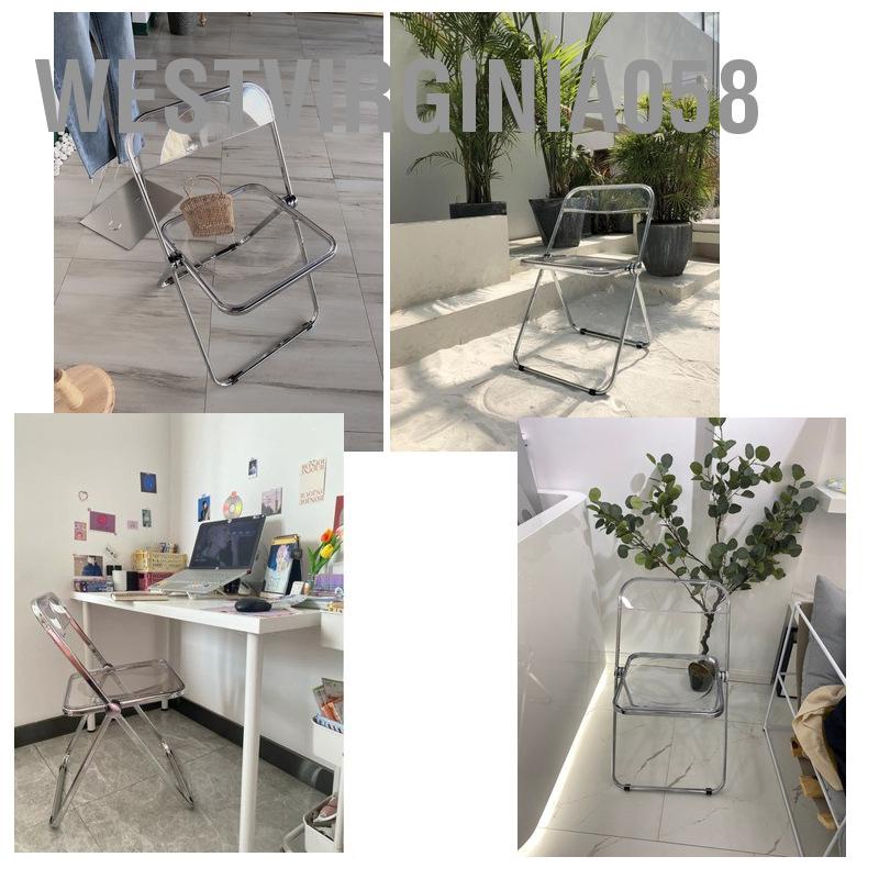 Có thể bán buôn Ghế gấp Tựa lưng bằng kim loại Acrylic Lưng cong đơn giản với Chân bạc mạ điện để trang điểm Westvirginia058 Hàng giao ngay