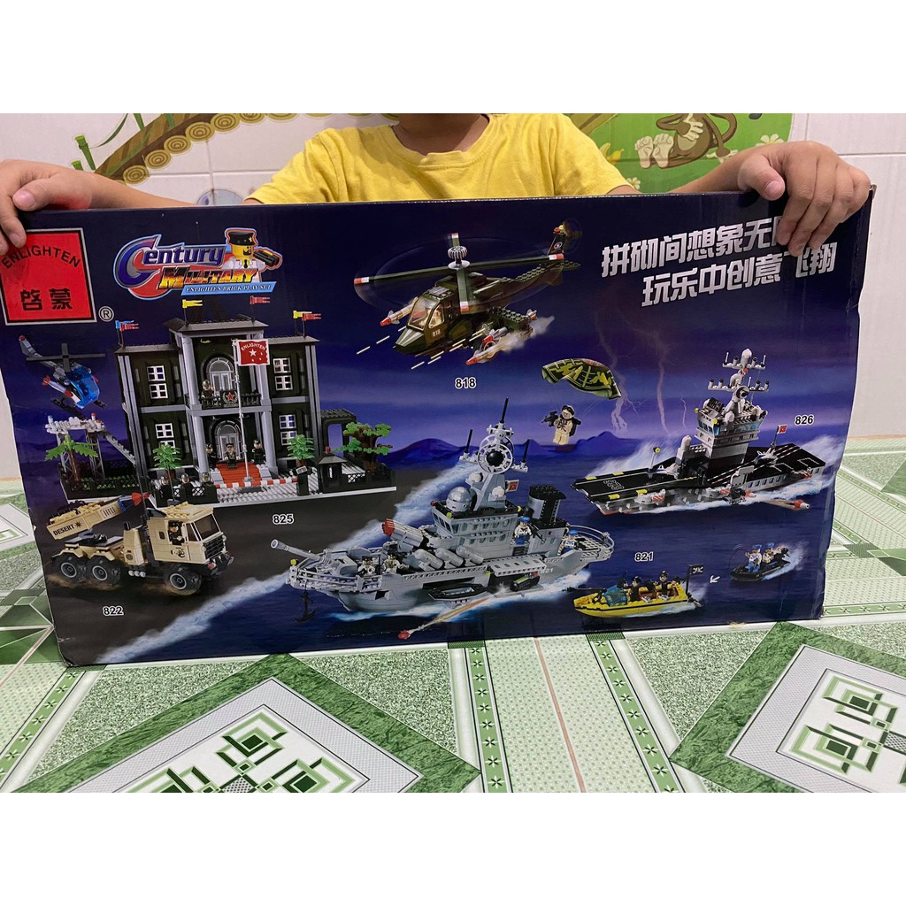 Lego- Tàu Chiến Hạm Sân Bay CENTURY MILITARY 1000 Mảnh Ghép