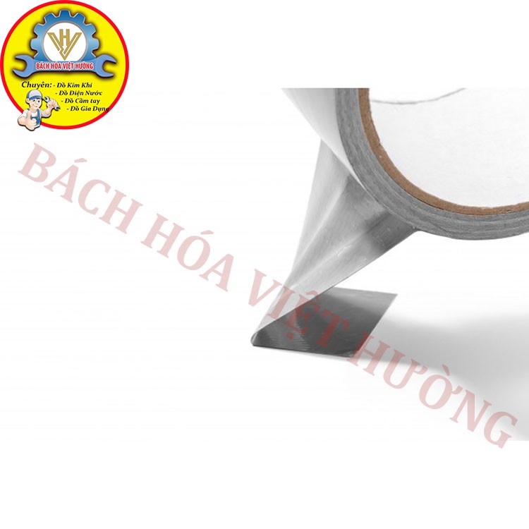 Băng keo bạc nhôm, băng keo cách nhiệt chống cháy bản 5cm, độ bám dính chắc bền, băng dính bạc, băng dính chống cháy