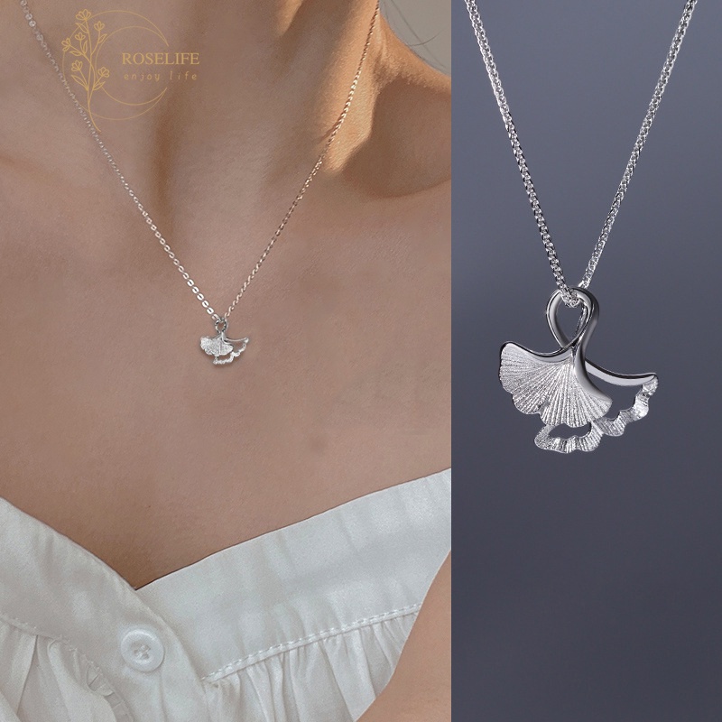 Vòng cổ Mặt Hình Chiếc Lá Bạch Quả Đơn Giản Thời Trang Cho Nữ