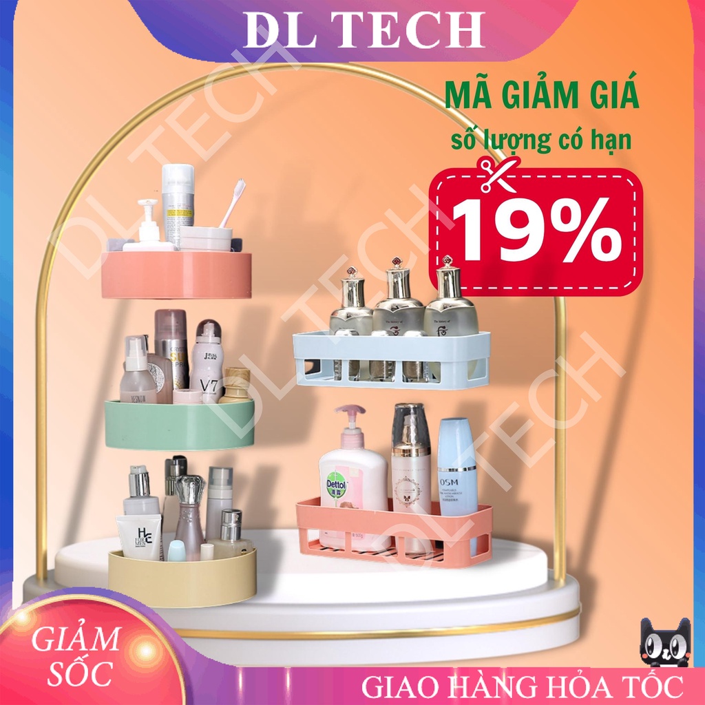Kệ góc nhà tắm kệ chữ nhật dán tường N215 siêu dính chắc giá để đồ phòng tắm tam giác kệ ngang nhà bếp siêu chắc DL TECH